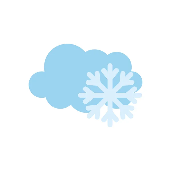 Concept météo, icône nuage et flocons de neige, style plat — Image vectorielle