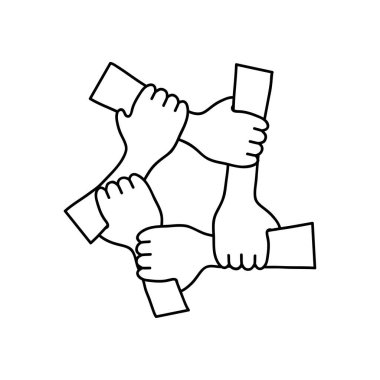 Protesto konsepti, Beş İnsan Eli Birbirini Tutuyor Dayanışma ve Birlik İçin, çizgi tarzı