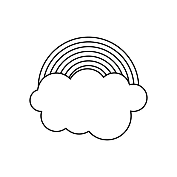 Arco iris nube icono, estilo de línea — Archivo Imágenes Vectoriales