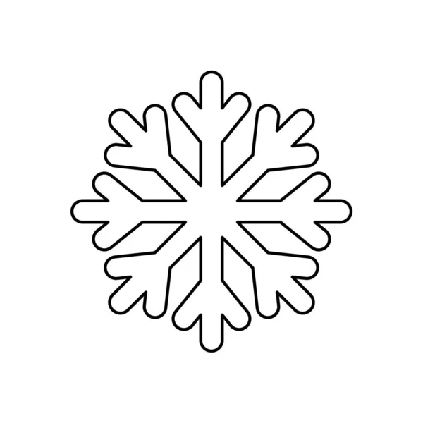 天気、雪の結晶のアイコン、線のスタイル — ストックベクタ