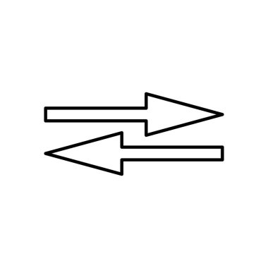 İki ok zıt yönü gösteriyor, çizgi biçimi.