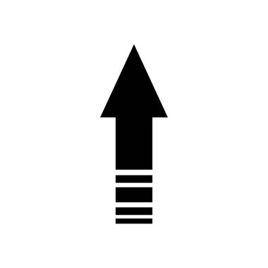 Yukarı yönelimli ok, siluet biçimi