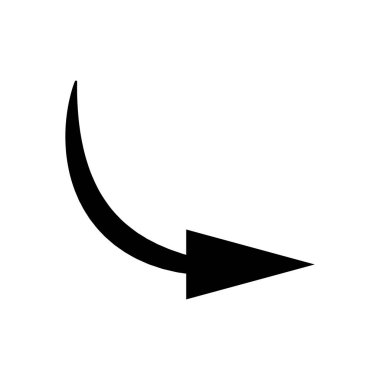 eğri ok simge aşağı, siluet biçimi