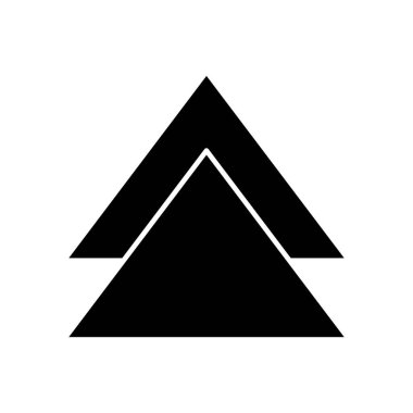 üçgen oklar simge yukarı, siluet biçimi