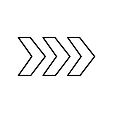 üç ileri ok simgesi, satır biçimi