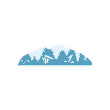 Kar ikonlu dağ, düz stil