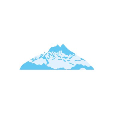 Karlı dağın simgesi, düz stil.