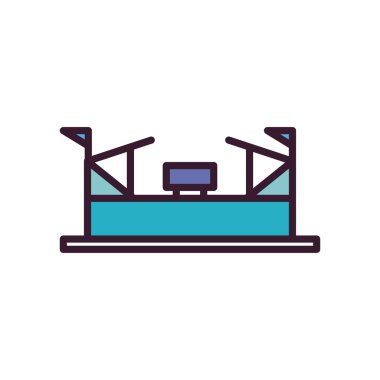 Futbol stadyumu çizgisi ve biçim ikonu vektör tasarımı