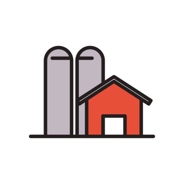 çiftlik satırı ve biçim ikonu vektör tasarımı