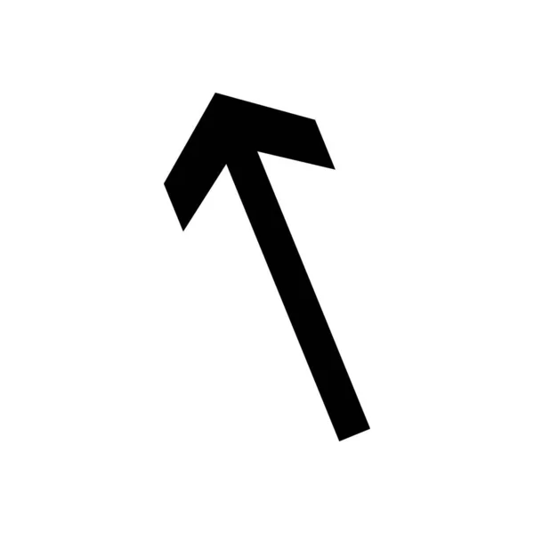 Flecha diagonal hasta icono, estilo de silueta — Vector de stock