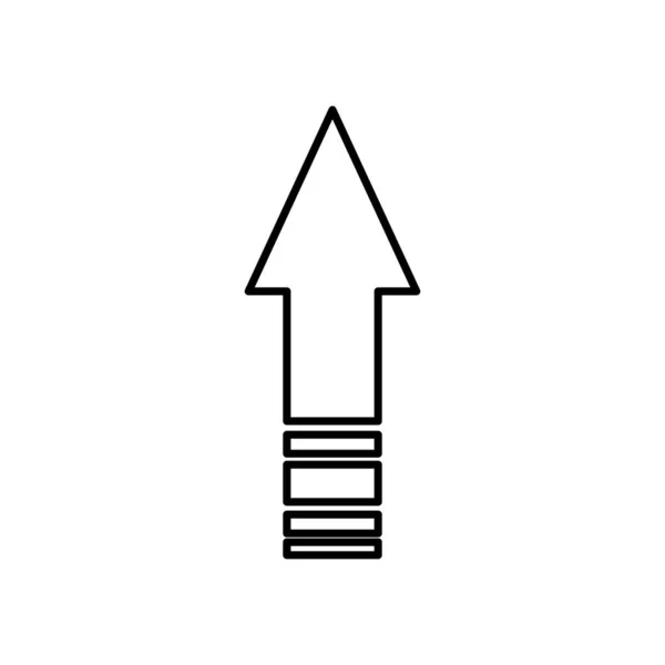 Pfeil mit Orientierung nach oben, Linienstil — Stockvektor
