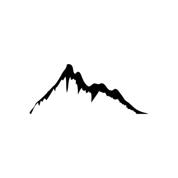 Ikon bentuk gunung dingin, gaya siluet - Stok Vektor