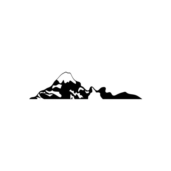Icoon van bergen, silhouet stijl — Stockvector