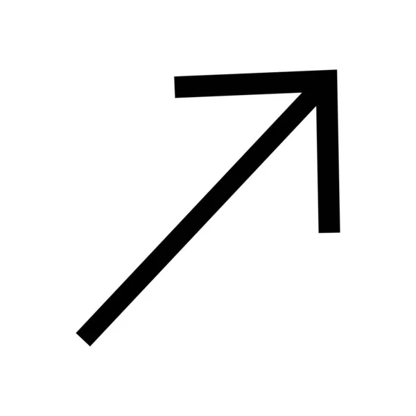 Ícone de seta diagonal, estilo silhueta — Vetor de Stock