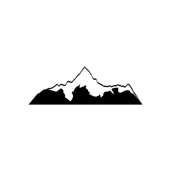 Διπλωμένο βουνό με γρασίδι, στυλ σιλουέτας — Διανυσματικό Αρχείο