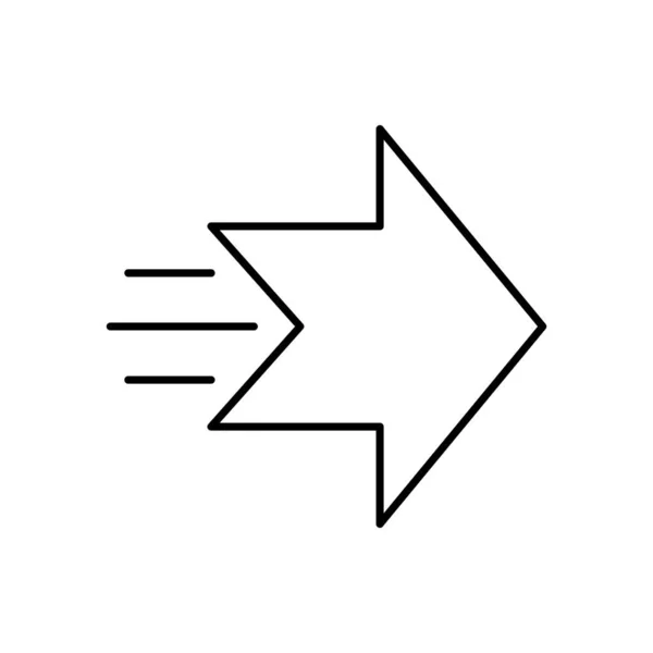 Schnelles Pfeil-Symbol, Linienstil — Stockvektor