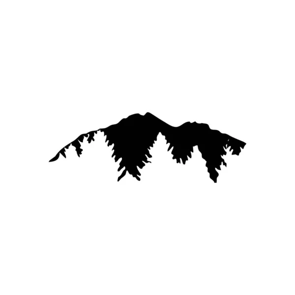 Montagne avec des formes de pins, style silhouette — Image vectorielle