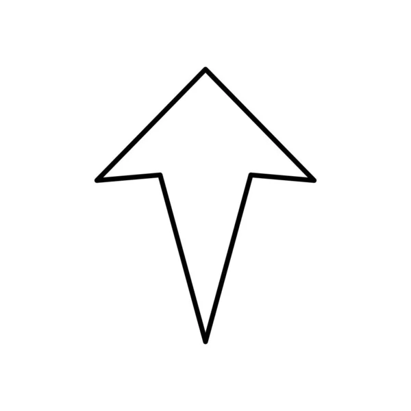 Lange pijl omhoog pictogram, lijn stijl — Stockvector