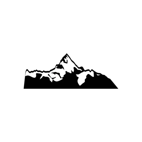 Ikone des schneebedeckten Berges, Silhouettenstil — Stockvektor
