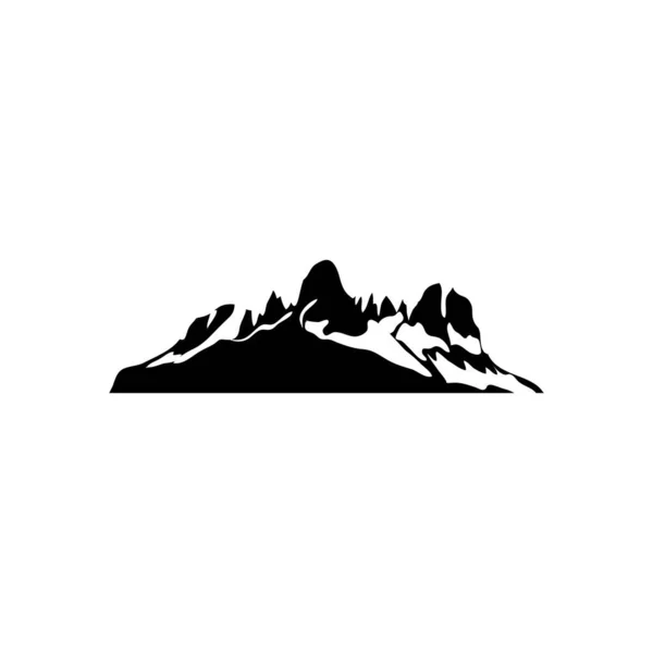 Icono de la montaña de dibujos animados, estilo de silueta — Vector de stock