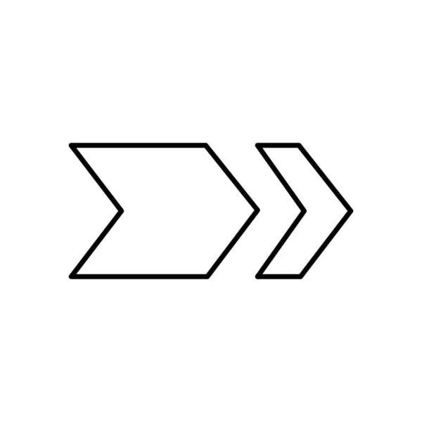 Volgende pijlen pictogram, lijn stijl — Stockvector