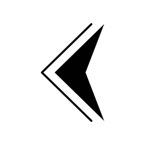 Dubbele pijlen met linker richting, silhouet stijl — Stockvector