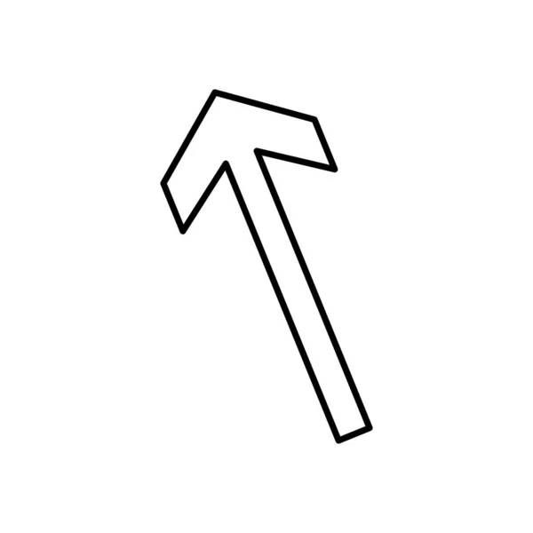 Diagonales Pfeil-nach-oben-Symbol, Linienstil — Stockvektor