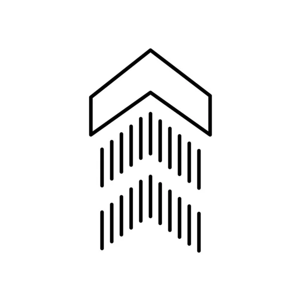 Omhoog chevron pijlen pictogram, lijn stijl — Stockvector