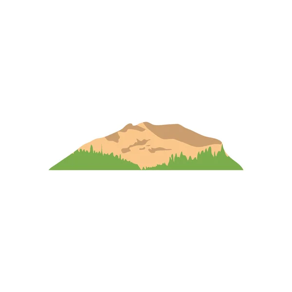 Στεγνό διπλωμένο εικονίδιο βουνού, επίπεδο στυλ — Διανυσματικό Αρχείο