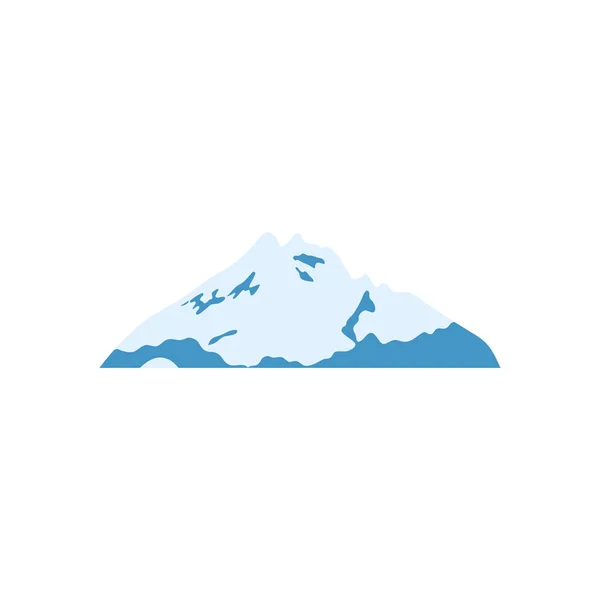 Icono de la montaña de nieve de dibujos animados, estilo plano — Vector de stock