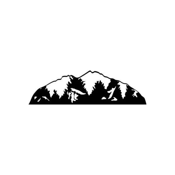 Montagne avec icône de neige, style silhouette — Image vectorielle