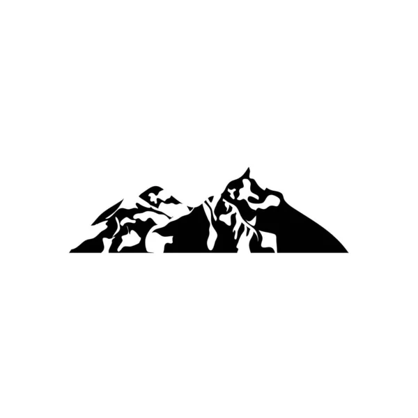 Icône des montagnes froides, style silhouette — Image vectorielle