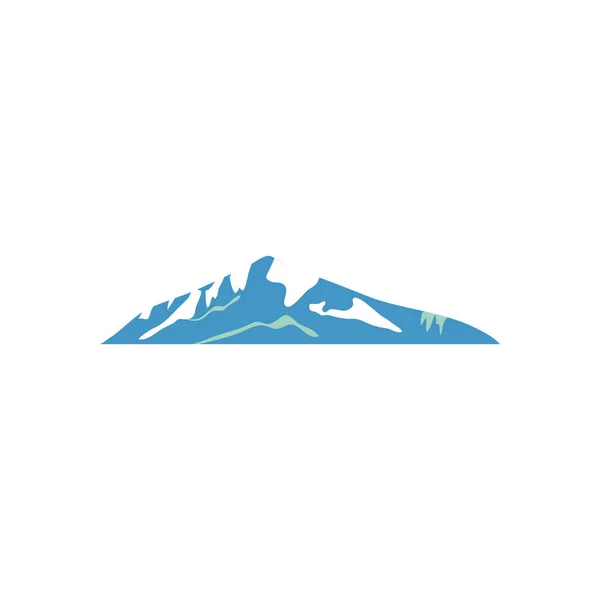 Plegado icono de montaña fría, estilo plano — Vector de stock