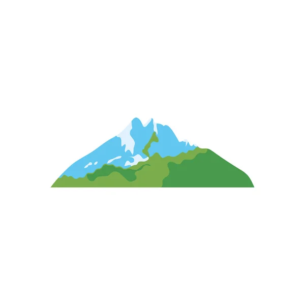 Cartoon koude berg over witte achtergrond, platte pictogram stijl — Stockvector