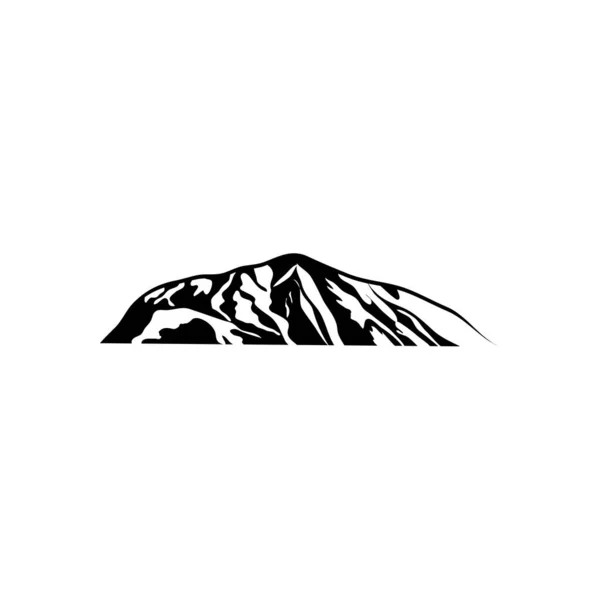 Folded cold mountains over white background, silhouette icon style — Stock Vector