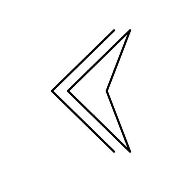 Flèches doubles avec direction gauche, style ligne — Image vectorielle