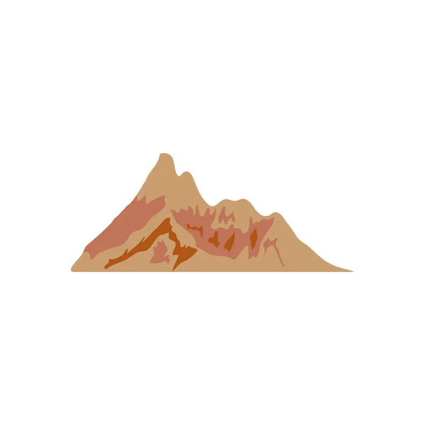 Gefaltetes Berg-Symbolbild, flacher Stil — Stockvektor
