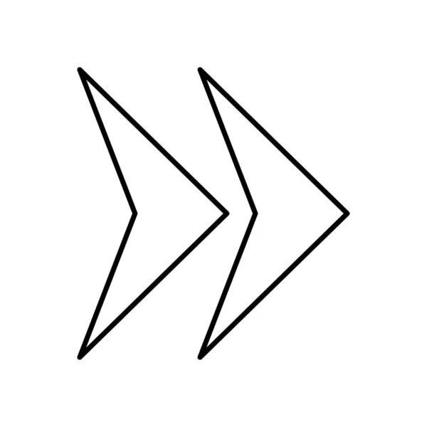 Flechas dobles con dirección correcta, estilo de línea — Vector de stock