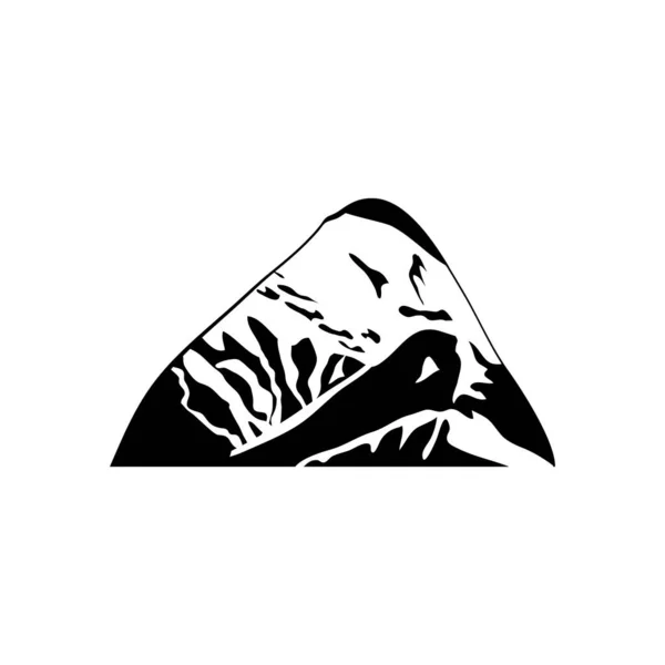 Icône de montagne sèche, style silhouette — Image vectorielle