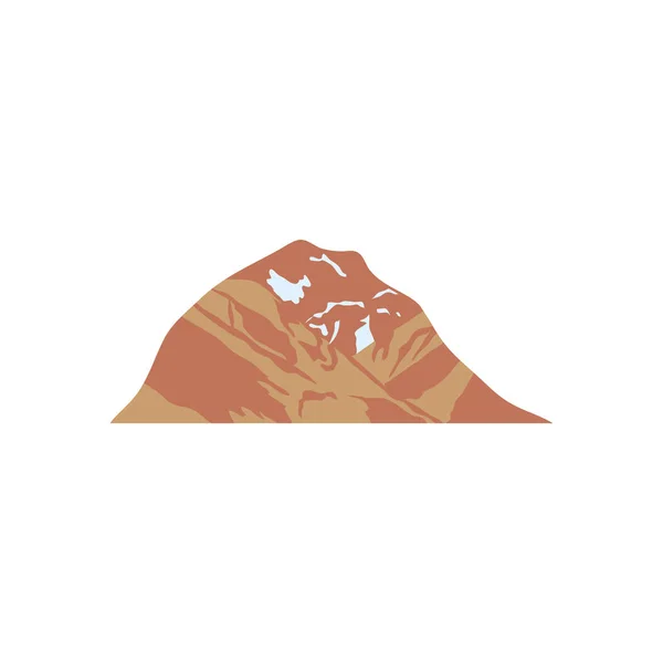 Icon of folded mountain, flat style — Stock Vector