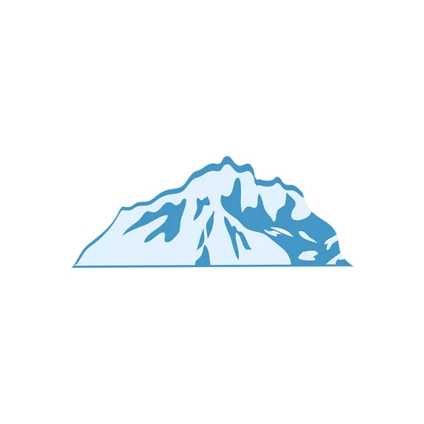 Hajtogatott hideg hegyi ikon, lapos stílus — Stock Vector
