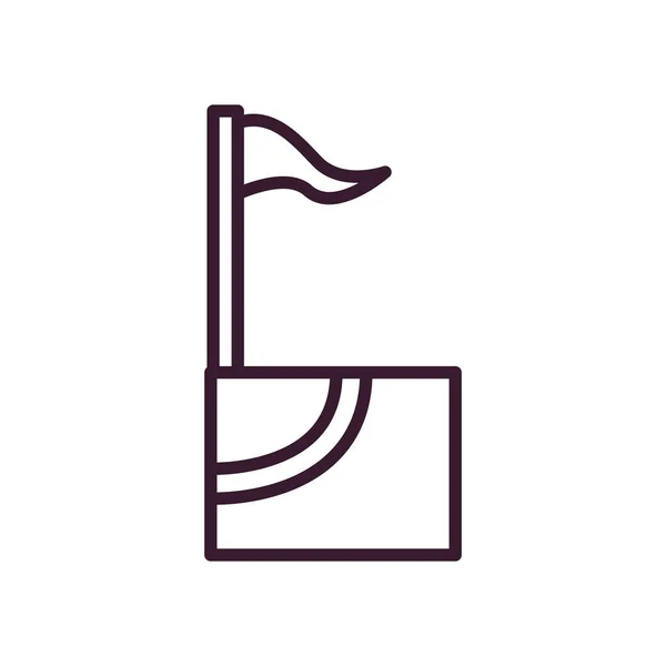 Soccer flag line style icon vector design — Stock Vector