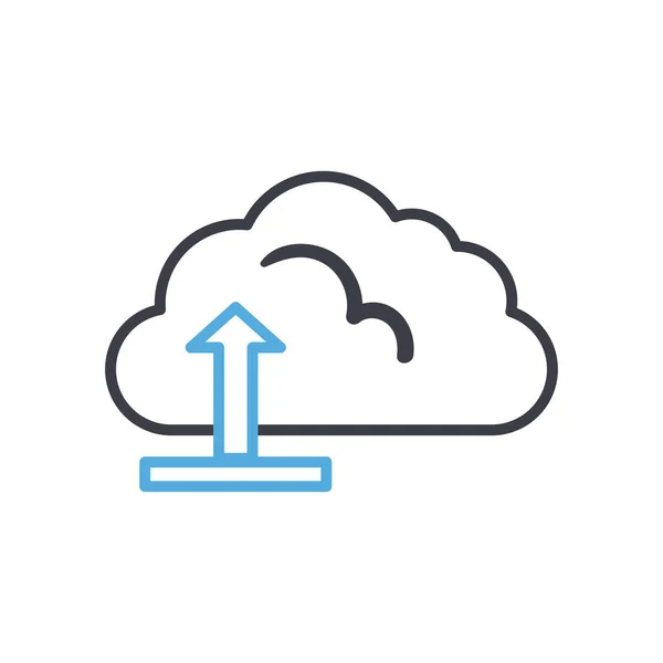 具有上传箭头线样式图标向量设计的云计算 — 图库矢量图片