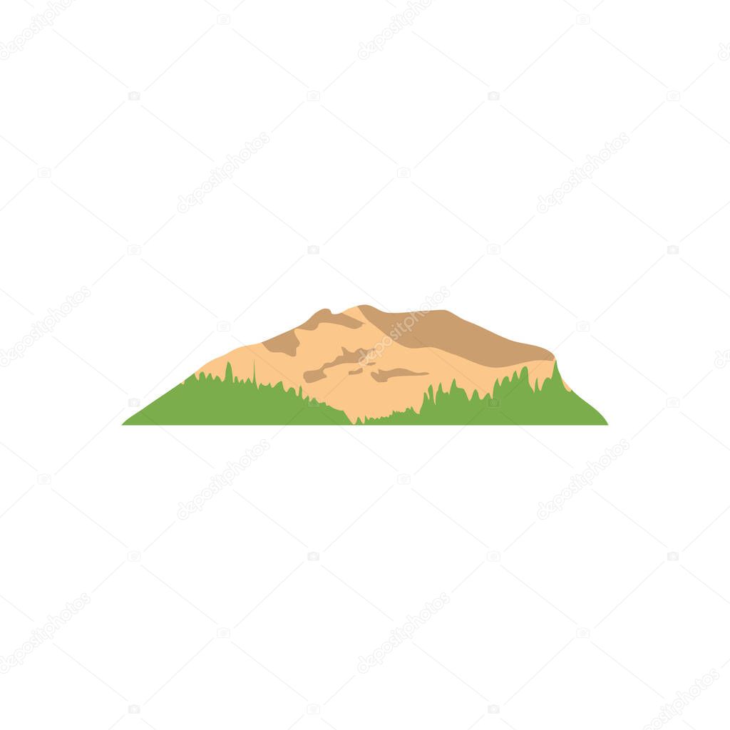 dry folded mountain icon, flat style
