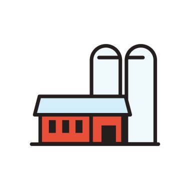 çiftlik satırı ve biçim ikonu vektör tasarımı