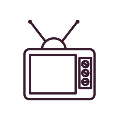 retro tv çizgisi biçim vektör tasarımı