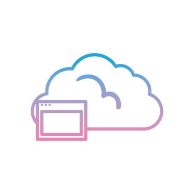 Web sitesi gradyan biçim vektör tasarımı ile bulut hesaplaması