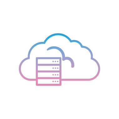 Web ev sahipliği gradyan biçim vektör tasarımı ile bulut hesaplaması