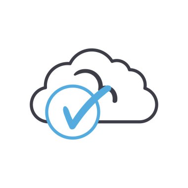 İşaretli çizgi biçimi vektör tasarımı ile bulut hesaplaması