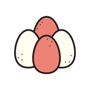 Yumurta hattı ve biçim ikon vektör tasarımını doldur